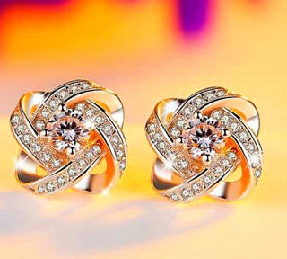 925 Sterling Silver Rose Gold Swirl Ear Stud Earrings Womens Jewellery Love Gift